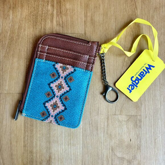 Wrangler Handbags - Wrangler Ladies Southwestern Teal Brown Coffee Card Wallet Case WG2203-W005LCF